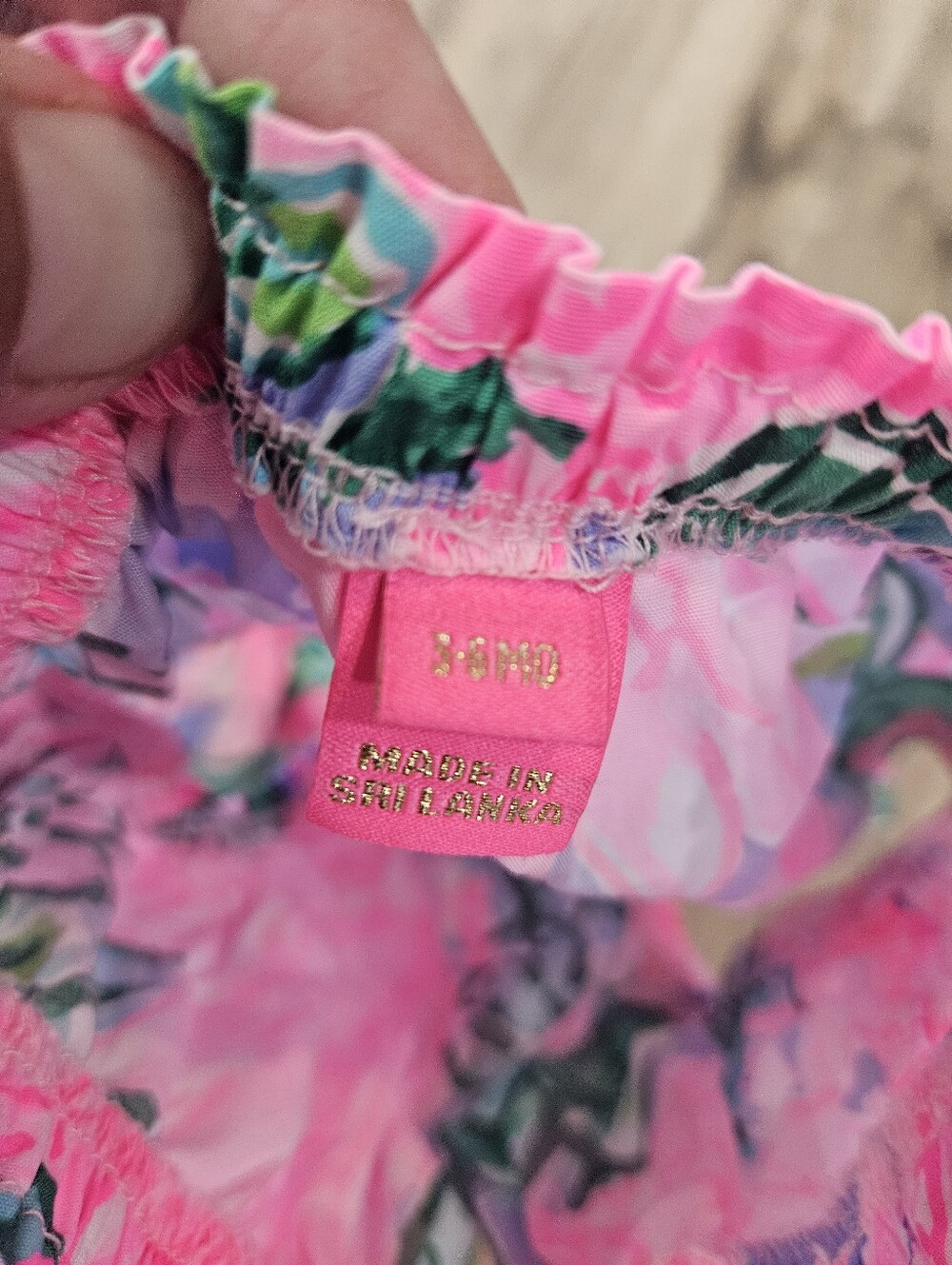 Lilly Pulitzer Baby Paloma Bubble Dress 3-6 mo Pink Floral Vacation Resort - Picture 4 of 6